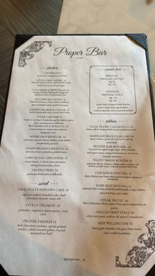Menu photo 1 Proper Bar Washington, DC, DC Menu photo 1 Proper Bar Washington, DC, DC