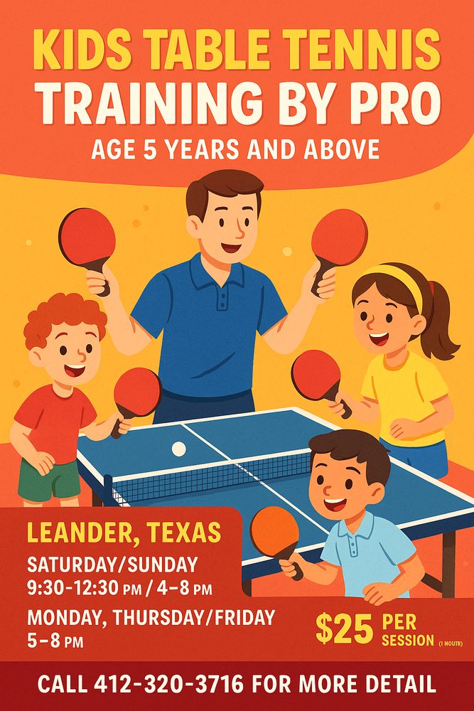 Kids Table Tennis Training by Pro Logo