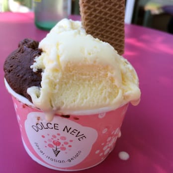 Dolce Neve - It's hot out, baby! Chocolate with candied orange peels and Crema Dolce Neve (egg custard with lemon) with a vanilla wafer - Gelato Near Me - Austin, Texas Dolce Neve - It's hot out, baby! Chocolate with candied orange peels and Crema Dolce Neve (egg custard with lemon) with a vanilla wafer - Gelato Near Me - Austin, Texas