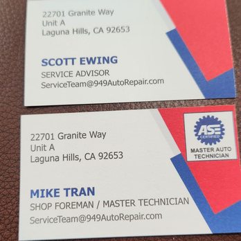 949 Auto Repair - Auto Repair Near Me - Laguna Hills, California