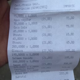 This was our lunch bill for two guests.  A rip off!