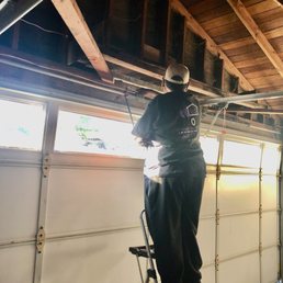 They installed all new mechanisms on double garage door. They installed all new mechanisms on double garage door.