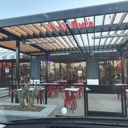 View of the patio entrance. Great outside and inside seating. Lots of space!