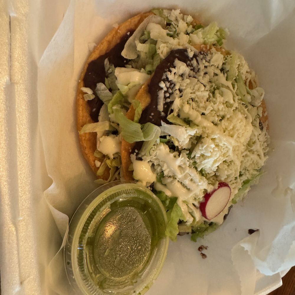 Tostadas. (w/ black beans)