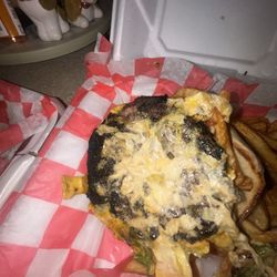 Over The Edge Sports Bar & Pizzeria - Burnt a$$ burger