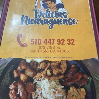 Delicias Nicaraguense - Menú - Barbeque Near Me - San Pablo, California