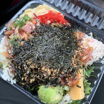 Poke Rainbow - Large poke bowl with rice and salad base. - Hawaiian Near Me - Simi Valley, California Poke Rainbow - Large poke bowl with rice and salad base. - Hawaiian Near Me - Simi Valley, California