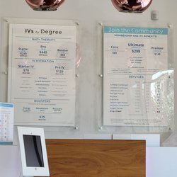 Degree Wellness - Prices and receptionist desk