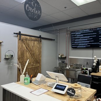 Sorso Coffee - a counter with a tablet on it - Coffee & Tea Near Me - Pickerington, Ohio