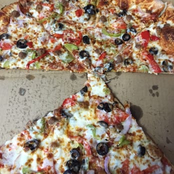 Pizza Dudes - Dude's Supreme delivered 7/28/15 - "I bet my job that I know there is NO meat on half the pizza." - Pizza Dude's manager...right. - Pizza Near Me - Renton, Washington