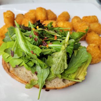 Jax White Mule Diner & Lounge - Avocado toast without the egg and a side of tots - American Near Me - Napa, California Jax White Mule Diner & Lounge - Avocado toast without the egg and a side of tots - American Near Me - Napa, California