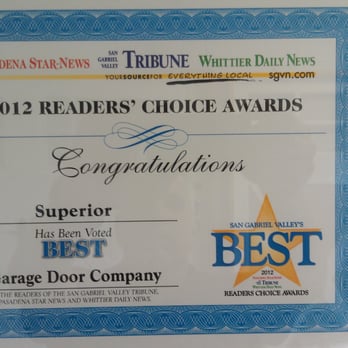Superior Garage Door - Thank you for voting us the "Best garage Door Company" in the San Gabriel Valley two years running! - Garage Door Services Near Me - Covina, California Superior Garage Door - Thank you for voting us the "Best garage Door Company" in the San Gabriel Valley two years running! - Garage Door Services Near Me - Covina, California