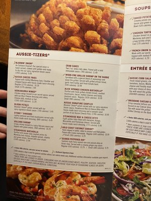 Menu photo 1 Outback Steakhouse Sebring, FL Menu photo 1 Outback Steakhouse Sebring, FL