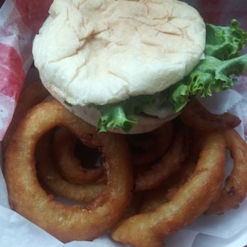 Rawleys Drive-In - Cheeseburger with O Rings - Burgers Near Me - Fairfield, Connecticut Rawleys Drive-In - Cheeseburger with O Rings - Burgers Near Me - Fairfield, Connecticut