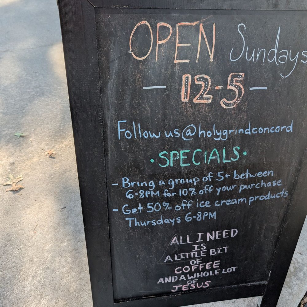 The Holy Grind - Open Sundays! And specials - Coffee & Tea Near Me - Concord, North Carolina