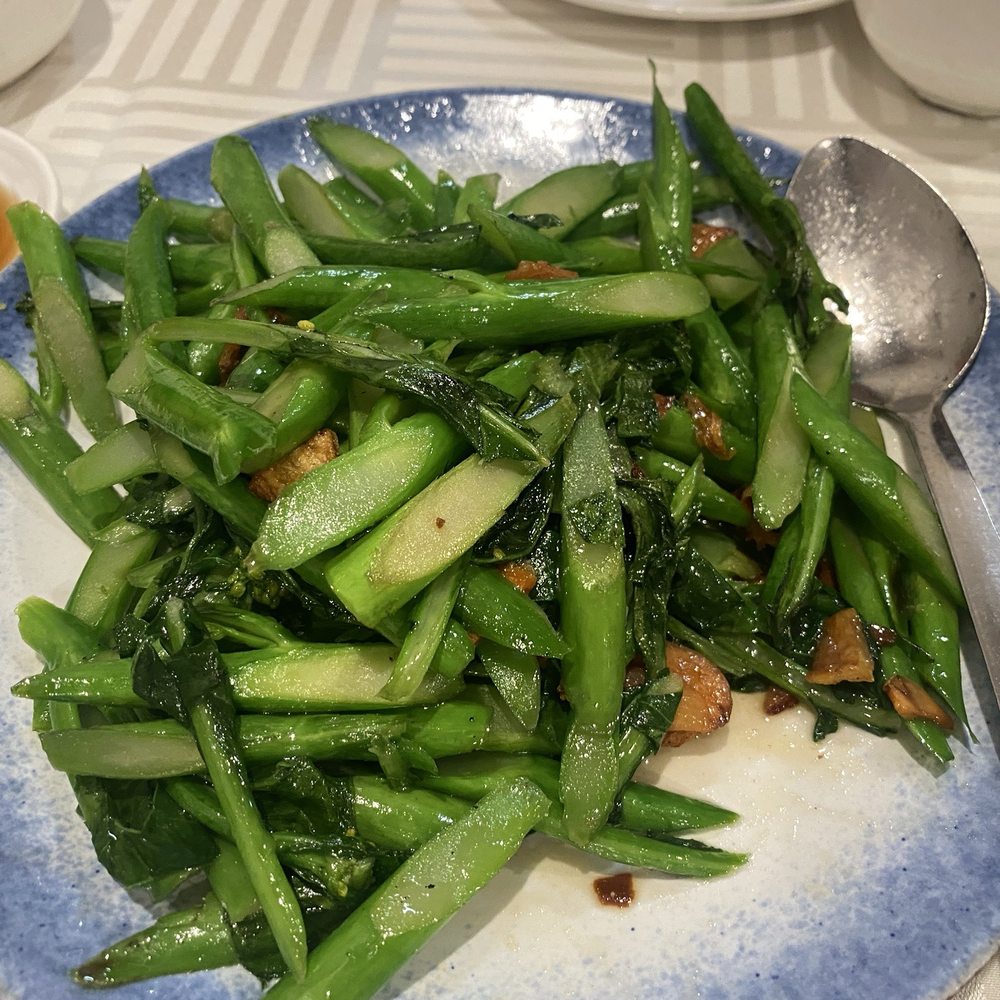 Ocean Bo - Chinese Broccoli with Dried Flounder. - Dim Sum Near Me - El Monte, California Ocean Bo - Chinese Broccoli with Dried Flounder. - Dim Sum Near Me - El Monte, California