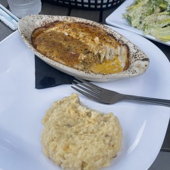 Crabby's Beachside - Stuffed grouper grits - Seafood Near Me - St Augustine, Florida