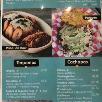 Arepa Zone - Menu - Venezuelan Near Me - Washington, DC, District of Columbia
