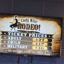 Cody Stampede Rodeo - The admission.
