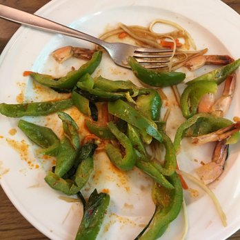 Thai Smile - A plateful of green peppers from the Thai Smile red curry... we weren't smiling! - Thai Near Me - Qualicum Beach, British Columbia