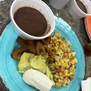 San Miguel Cafe - Plantains with eggs and beans - Breakfast & Brunch Near Me - Springfield, Virginia