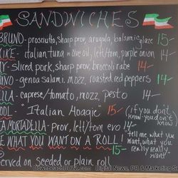 Bruno’s Italian Market - Sandwich menu