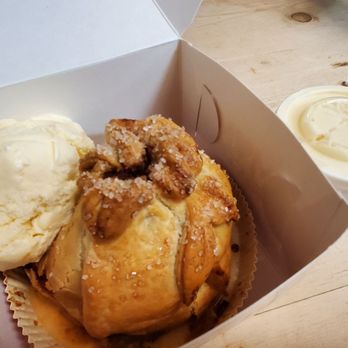 Mom's Pie House - Apple dumpling with vanilla ice cream - Bakeries Near Me - Julian, California Mom's Pie House - Apple dumpling with vanilla ice cream - Bakeries Near Me - Julian, California