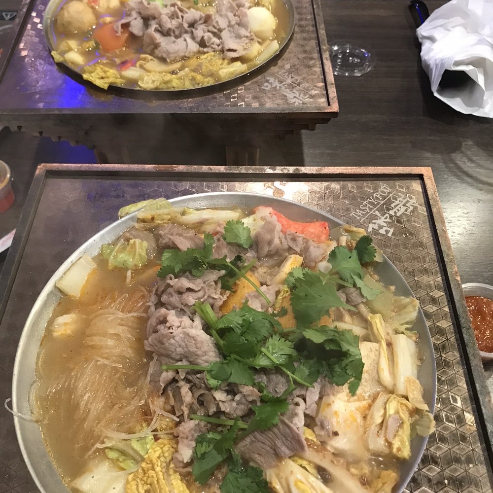 Tasty Pot - Bottom is Lamb Hot Soup. Top is Curry Hot Pot - Bubble Tea Near Me - Rancho Cucamonga, California