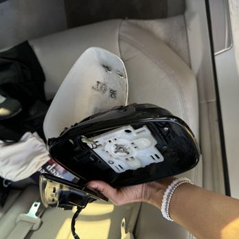 Rocket Carwash - broken mirror - Auto Detailing Near Me - Northlake, Texas