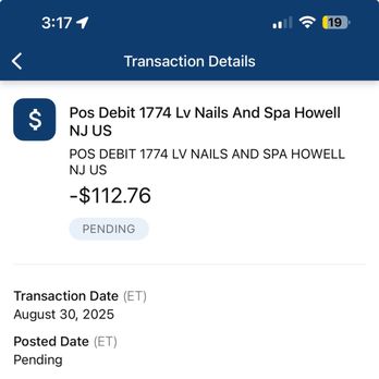 LV Nails & Spa - This was my bill .. - Nail Technicians Near Me - Howell Township, New Jersey LV Nails & Spa - This was my bill .. - Nail Technicians Near Me - Howell Township, New Jersey