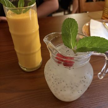 Mingalaba - mango lassi + lychee coconut basil - Burmese Near Me - Burlingame, California Mingalaba - mango lassi + lychee coconut basil - Burmese Near Me - Burlingame, California