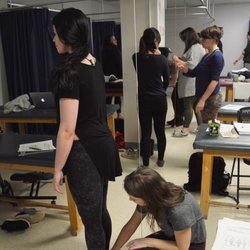 ICT Northumberland College - Students practicing their postural assessment skills.