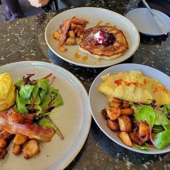 Maple Ave Restaurant - Truffle scrambled eggs, omlette, almond ricotta pancake - New American Near Me - Vienna, Virginia
