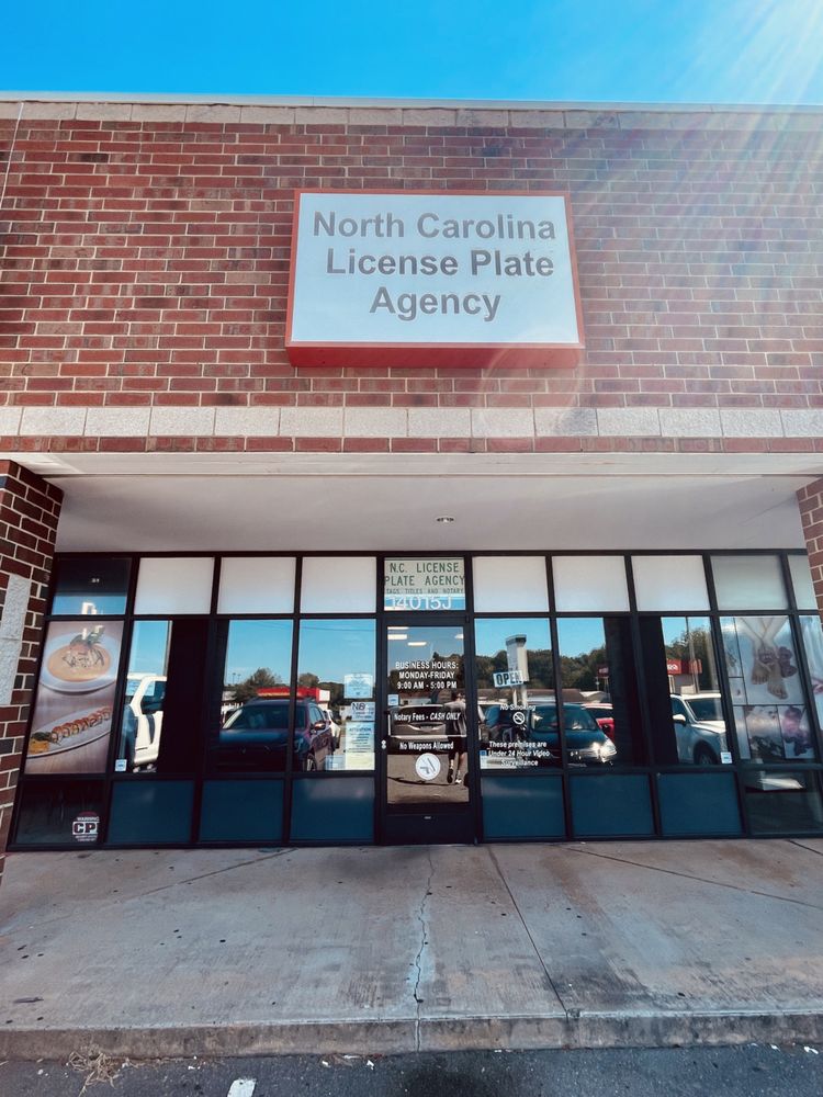 LICENSE PLATE AGENCY Updated August 2024 14015 E Independence Blvd