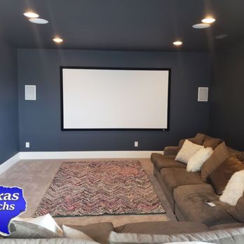 TexasTechs Audiovisual Support - Home Theater inwall speaker installation, projector and projector screen. - TV Mounting Near Me - Corpus Christi, Texas