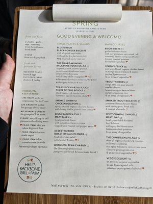 Menu photo 4 Hell's Backbone Grill & Farm Boulder, UT
