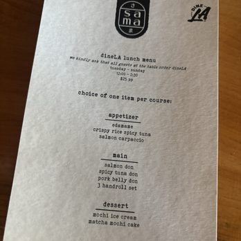 Sama Handroll - Dine LA 2026 lunch menu - Japanese Near Me - Los Angeles, California