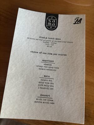 Menu photo 3 Sama Handroll Los Angeles, CA