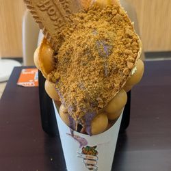 Ube honey cone with biscoff
