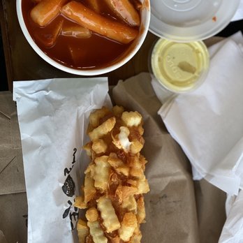 Seoul Hotdog - Tteok Bokki and Seoul Half and Half Hotdog. - Korean Near Me - Lynnwood, Washington Seoul Hotdog - Tteok Bokki and Seoul Half and Half Hotdog. - Korean Near Me - Lynnwood, Washington