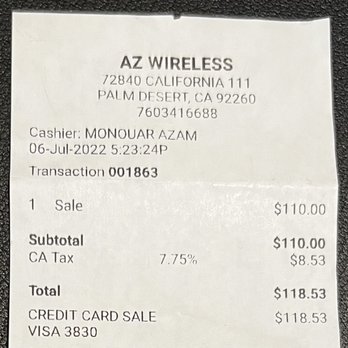 AZ Wireless - $120 for crap work that broke my sons iPad. - Mobile Phone Repair Near Me - Palm Desert, California AZ Wireless - $120 for crap work that broke my sons iPad. - Mobile Phone Repair Near Me - Palm Desert, California