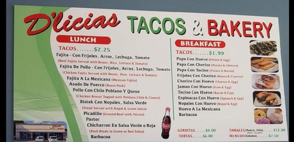 Menu photo 2 D'licias Tacos & Bakery Humble, TX Menu photo 2 D'licias Tacos & Bakery Humble, TX