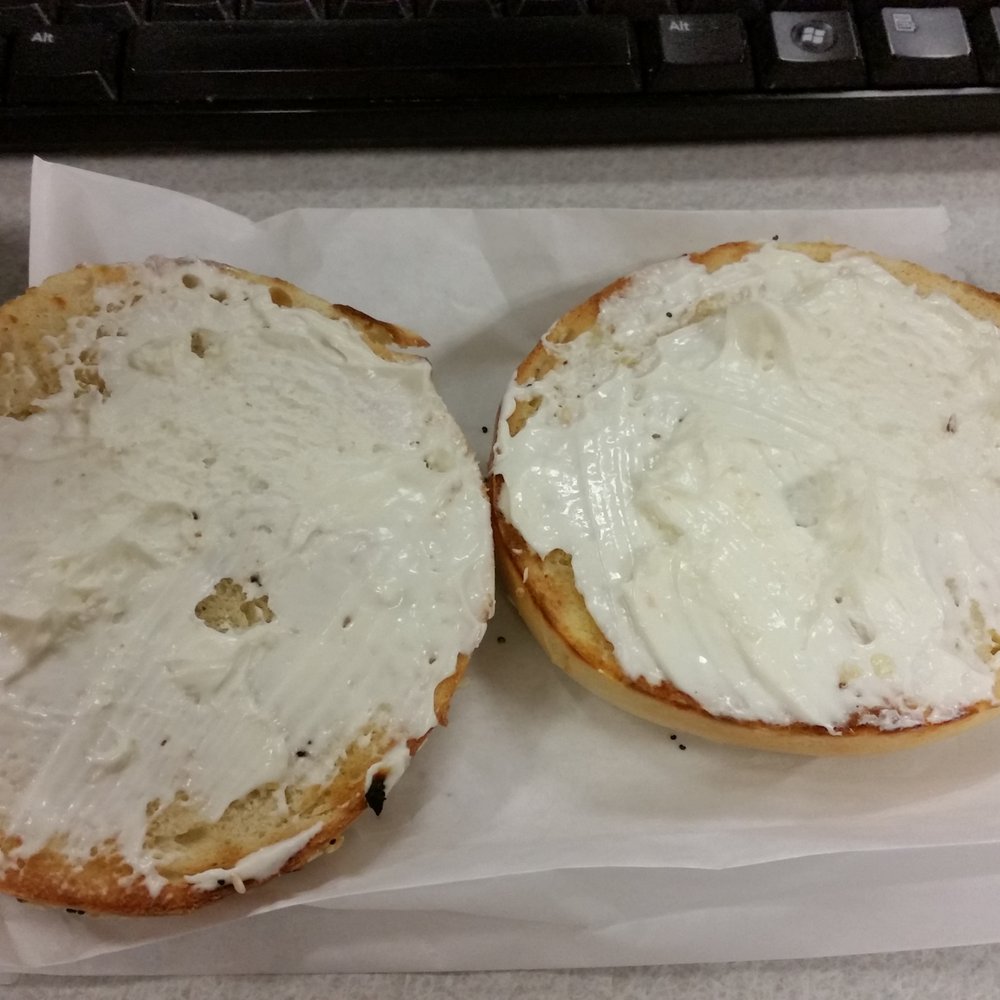 Bagel Gourmet - Works bagel with cream cheese. - Bagels Near Me - Phoenix, Arizona Bagel Gourmet - Works bagel with cream cheese. - Bagels Near Me - Phoenix, Arizona