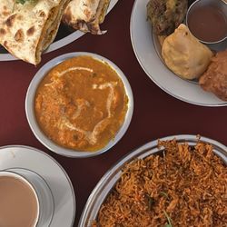 India Gate Exclusive Indian Cuisine - Paneer kulcha, vegetarian platter, butter chicken, chicken biryani