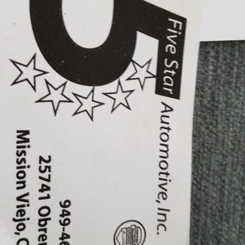 Five Star Automotive - Auto Repair Near Me - Mission Viejo, California Five Star Automotive - Auto Repair Near Me - Mission Viejo, California