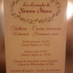 La Locanda di Nonna Mena - Orari