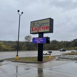 Bypass Liquor - Sign at front of private parking lot