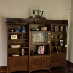 Vintage large British Arts & Crafts display cabinet.