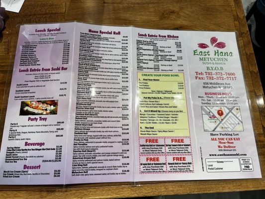 Menu photo 4 East Hana Metuchen Metuchen, NJ Menu photo 4 East Hana Metuchen Metuchen, NJ