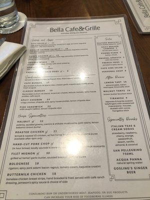 Menu photo 6 Bella Cafe and Grille Lexington, KY